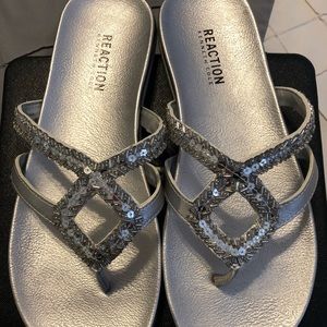 Kenneth reaction silver sandals